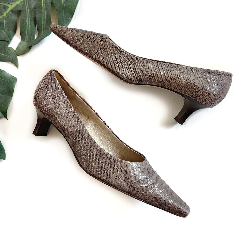 Peter Kaiser Taupe Textured Heels